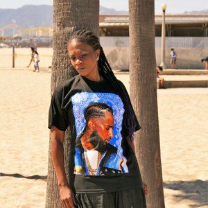 NIPSEY HUSSLE in Blue Men's Size T Shirt